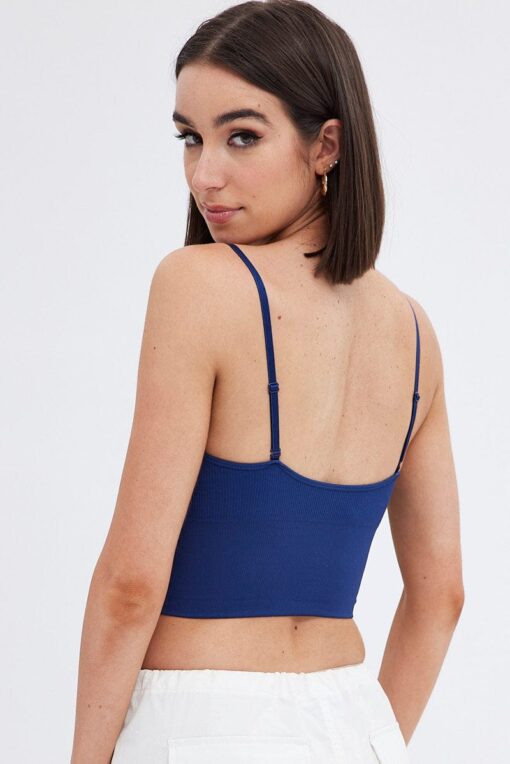 Blue Crop Singlet Top Seamless - Image 5